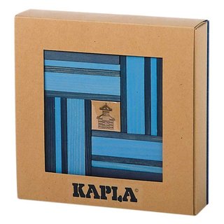KAPLA Steine 40er Box Hell- und Dunkelblau + Buch