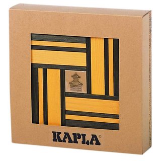 KAPLA Farbe 40er Box Holzbausteine rot/orange mit Kunstbuch 